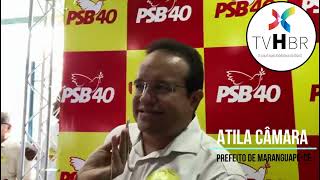 Atila Câmara prefeito de MaranguapeCE fala sobre a posse do novo presidente estadual do PSBCE [upl. by Yesnnyl60]