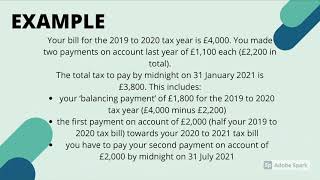 HMRC PAYMENTS ON ACCOUNT EXPLAINED [upl. by Gnouhk]