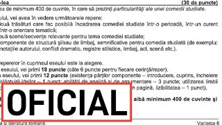 CE PICA LA BAC 2022  LIMBA ROMANA  ACESTA ESTE SUBIECTUL OFICIAL [upl. by Enrica843]