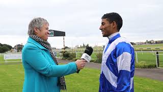 Kim Clapperton amp Man Of The Moment Apprentice Jockey Triston Moodley [upl. by Naej]