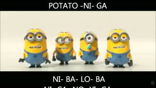 Minions BANANA POTATO Lyrics Despicable Me 2 Mi Villano Favorito 2  alimbeth [upl. by Annirok]