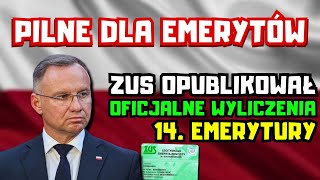 ⚡️PILNE DLA EMERYTÓW 14 emerytura 2024  tabela netto ZUS przedstawił oficjalne wyliczenia [upl. by Cote]