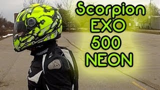 Scorpion EXO 500 Oil NEON Helmet Review EXO 500 vs EXO 400 [upl. by Ramos]