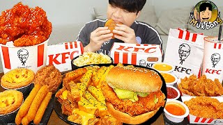 ASMR MUKBANG KFC 양념 치킨먹방 치즈 햄버거 치즈스틱 후라이드치킨 amp 레시피 CRISPY FRIED CHICKEN CHEESE BURGER EATING SOUND [upl. by Carolus861]