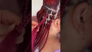 Trenzas africanas con kanekalon color rojo Borgoña [upl. by Joey]