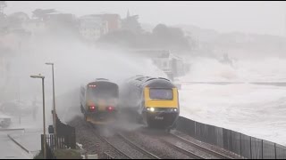 Dawlish train storm waves [upl. by Cudlip]