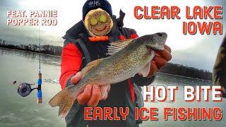 1st Ice Fishing Trip of 2022  Clear Lake Iowa full day of hooksets [upl. by Goldshell]