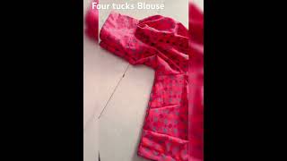 Four tucks Blouse cutting and stitching short video 📷fuff sleeve yt video 📸 [upl. by Enenaej679]