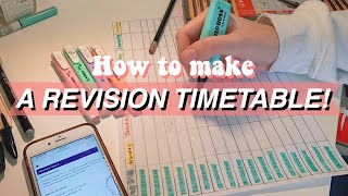 how to make a revision timetable quick easy simple  effective [upl. by Wilen]