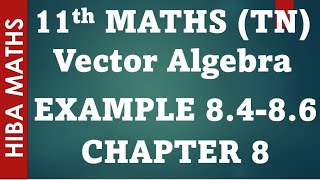 11th maths chapter 8 vector algebra example 8486 tn syllabus [upl. by Hamal]