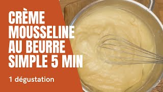 Recette crème mousseline facile en 5 Minutes  Creme für Torten 🍰 [upl. by Ahsot359]