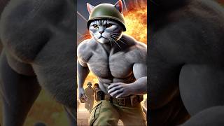 Mini Meow Brave Daddy Solider 💪🪖🎖️ cat cute ai cartoon sad pets fluffyfriends [upl. by Eocsor]