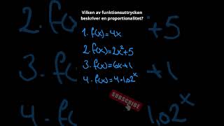 Vilken av funktionsuttrycken beskriver en proportionalitet maths mathematicsmatematik [upl. by Glover]