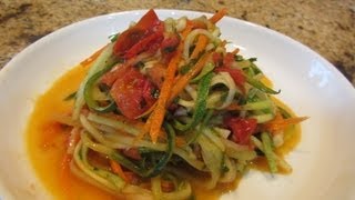 Zucchini Spaghetti Noodles With Fresh Garden Sauce [upl. by Spiegelman498]