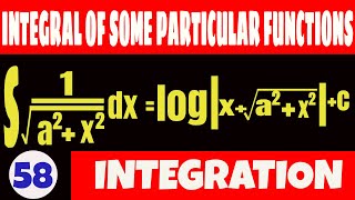 INTEGRAL OF 1SQRT a2x2  1SQRT a2x2 INTEGRAL  INTEGRAL 1 SQRT a2x2 [upl. by Phalan891]