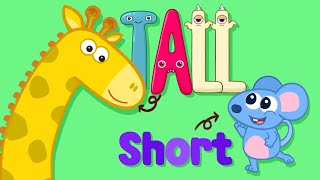 Tall and short song for kindergarten  kids nursery rhymes with Monster ABC [upl. by Bohannon756]