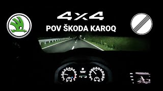 Skoda Karoq 20 TDI 150hp 4x4 DSG  POV Night Driving  LED headlight  acceleration 0100 Autobahn [upl. by Ayoral]