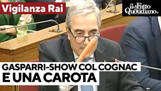 Ranucci in Vigilanza Rai ma lo show lo fa Gasparri gli offre un cognac poi tira fuori una carota [upl. by Anawek]