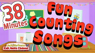 38 MINUTES of FUN COUNTING SONGS  Jack Hartmann [upl. by Kirstyn]