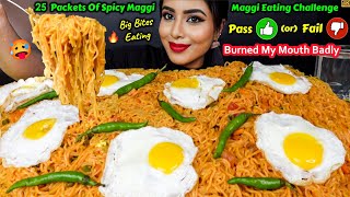 Eating 25 Packets Spicy Maggi Noodles Eating Challenge Indian Street Food ASMR Eating Mukbang Video [upl. by Bucher]