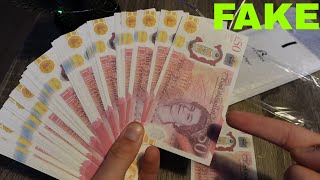 NEW 50 Pound Notes Prop Money Review  Fake Money Unboxing [upl. by Sardella653]