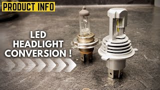 Motorcycle LED Headlight Conversion  Install and Test [upl. by Burnett]