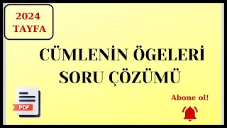 CÜMLENİN ÖGELERİ SORU ÇÖZÜMÜ TYT  KPSS [upl. by Esmond]