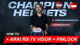 How to Remove the Visor and Add a Pinlock for the Arai RX7V  ChampionHelmetscom [upl. by Molohs]