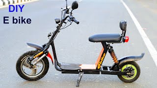 How to make Electric Scooter  DIY Electric Bike 350w [upl. by Ahoufe]