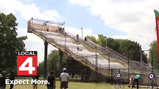 Controversial Belle Isle slide reopens with improvements to keep riders safe [upl. by Ainad]