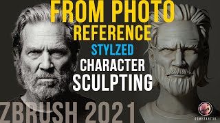 Speedsculpt stylized face  Zbrush 2021 Celebrity series [upl. by Nibbor]