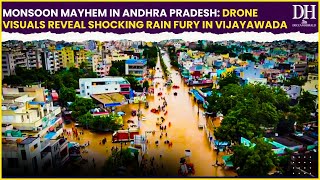 Andhra Pradesh floods  Drone visuals Monsoon chaos in AP  Vijayawadas shocking rain impact [upl. by Aekal267]