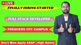 Finally Hiring started  Full stack Java Developer Job  Freshers Apply Now [upl. by Hjerpe]