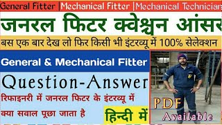 Mechanical Fitter  Interview Question amp answer  Shutdown  Maintenance Oil and gas  PPE  safety [upl. by Aradnahc]