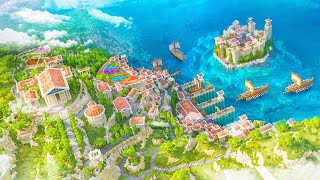 Greek Coastal City Eresateia  Minecraft 50 hours Building Timelapse [upl. by Deckert]