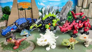 Jurassic World Unboxing Review Asmr Colorful Dinosaurus Sound amp Lights Action Trex Triceratops [upl. by Elacsap]