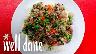 How To Make Super Fast UpsideDown Shepherds Pie  Recipe  Well Done [upl. by Attenohs]