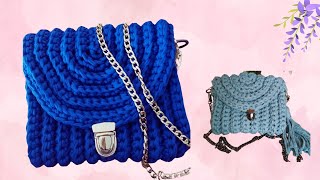 Bolso a Crochet Hecho con Trapillo Paso a Paso Súper Fácil [upl. by Felipa]