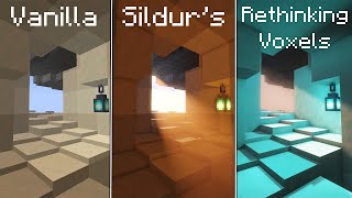 Vanilla VS Sildurs VS Rethinking Voxels  Best Minecraft Shader Comparison [upl. by Eedna149]