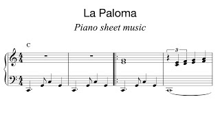 La Paloma  Piano sheet music easy  Capotasto Music [upl. by Dygall56]