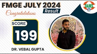 DAMS FMGE Shinning star  Dr Venal Gupta  Score 199 [upl. by Specht205]