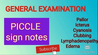 PICCLE SIGN GENERAL EXAMINATION [upl. by Root]