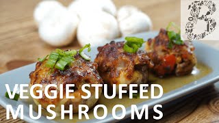 Stuffed Mushrooms with Vegetables  Veggie Stuffed Mushrooms  Easy Stuffed Mushrooms recipe [upl. by Iman890]