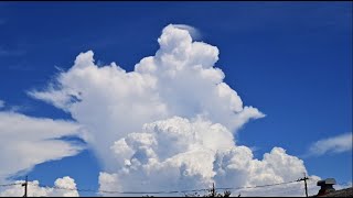 Majestic Cumulonimbus Clouds with Veil and Pileus Clouds【積乱雲が次々と発達！】sky clouds [upl. by Pitts622]