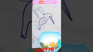 HOW TO DRAW A KINGFISHER drawing youtubeshorts [upl. by Ferullo]