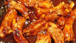 Barbecue Ribs  Oven Roasted Short Ribs in Hickory Smoke and Honey Barbecue Sauce  PoorMansGourmet [upl. by Oicirtap]