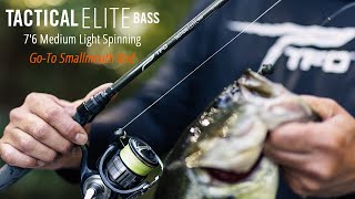 TFO Tactical Elite Bass 76quot Medium Light Spinning Rod  Go To Smallmouth Rod [upl. by Ermeena]