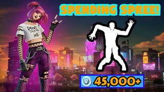 Spending 45000 VBucks in FORTNITE MY BIGGEST SPENDING SPREE YET Spending Spree 14 [upl. by Einama]