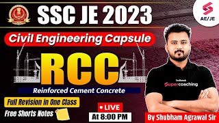 SSC JE Civil Engineering 2023  RCC Marathon  Civil Engineering Capsule  Shubham Agrawal Sir [upl. by Ahset]