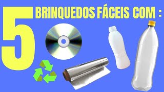 5 Brinquedos Reciclados Fáceis de Fazer [upl. by Htidirem223]